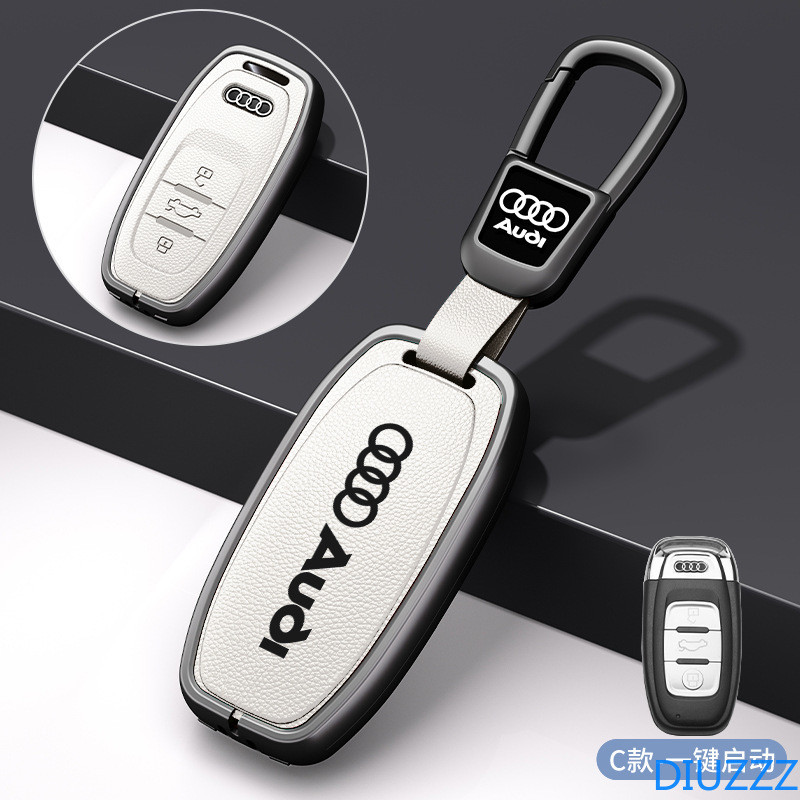 สังกะสีอัลลอยด์หนังรถ Remote Key Case Cover Protector สําหรับ Audi A1 A2 A3 A4 TT Q3 Q5 R8 S6 S7 SQ5