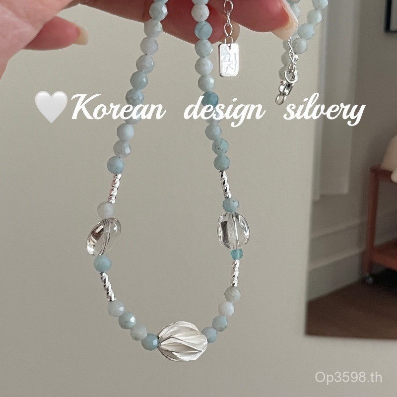 สร้อยคอมาเนียมแบบฟากัส S925 สไตล์เกาหลีพร้อมคริสตัลโปร่งใสคุณภาพสูง KYS6