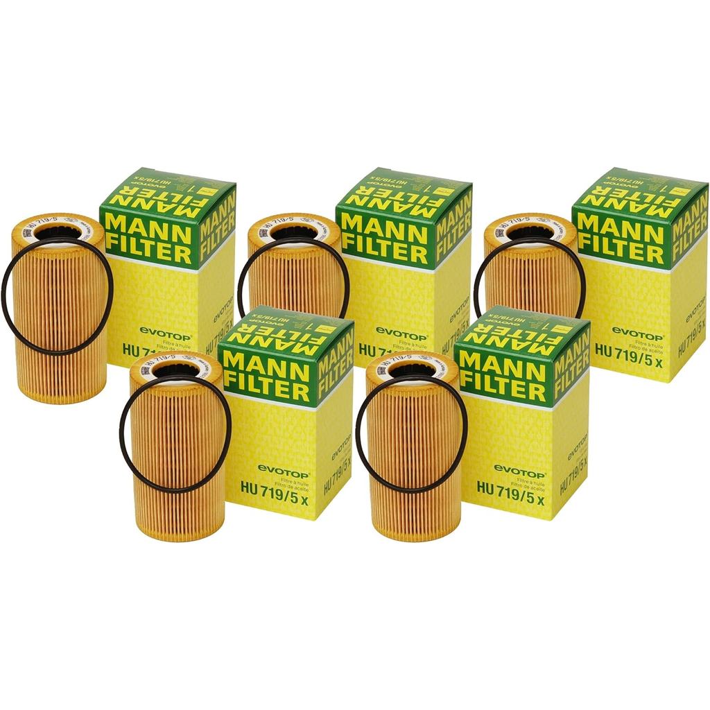 Mann ชุด 5 ตัวกรองน้ํามันเครื่องสําหรับ Porsche 911 918 Spyder Boxster Carrera GT Cayenne Cayman 2.5