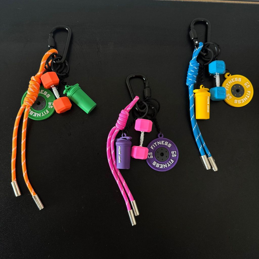 Metal Dumbbell Keychain High-value Fitness Equipment Series miu Series Bag Pendant Jewelry Accessori