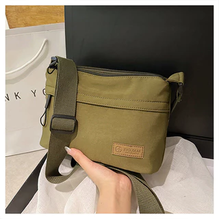 กระเป๋าสะพายข้าง เรียบง่าย สีพื้น กระเป๋าสตรี สไตล์ลำลอง ความจุมาก หลายช่อง กระเป๋าสะพายไหล่