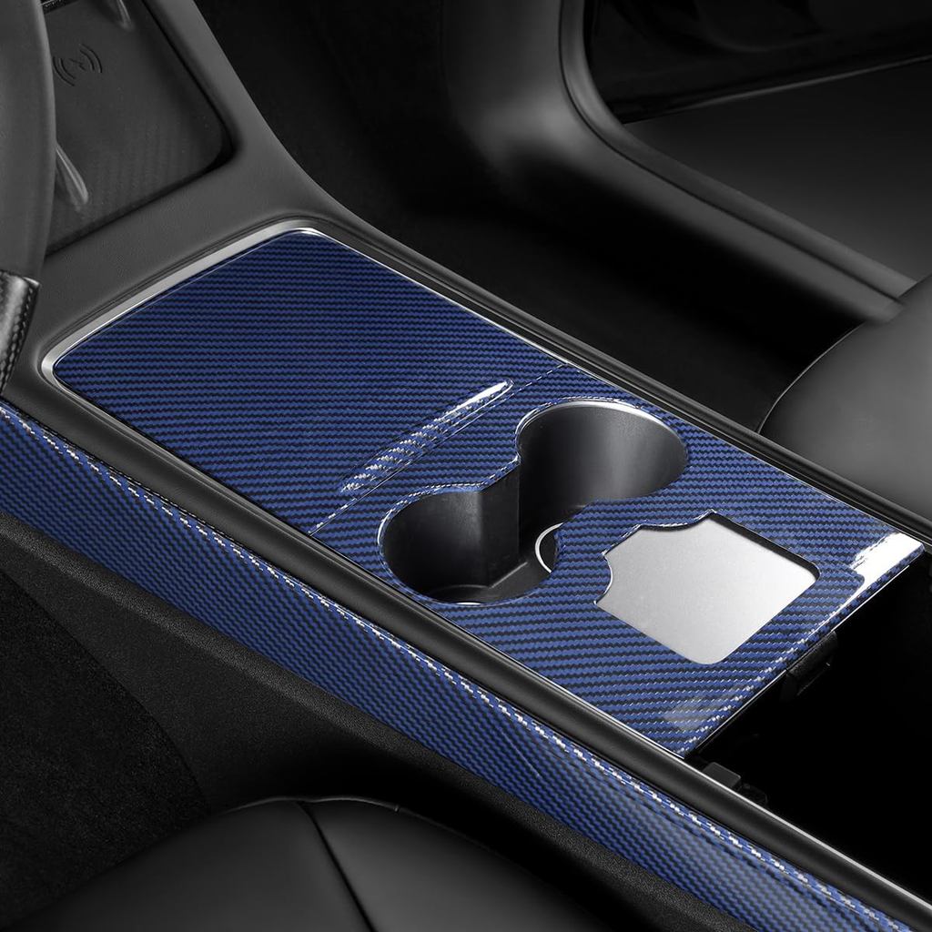 ปรับเปลี่ยนStreet สําหรับ 2017-2023 TESLA MODEL 3/Y Centre Console Overlay -REAL MOLDED CARBON FIBER