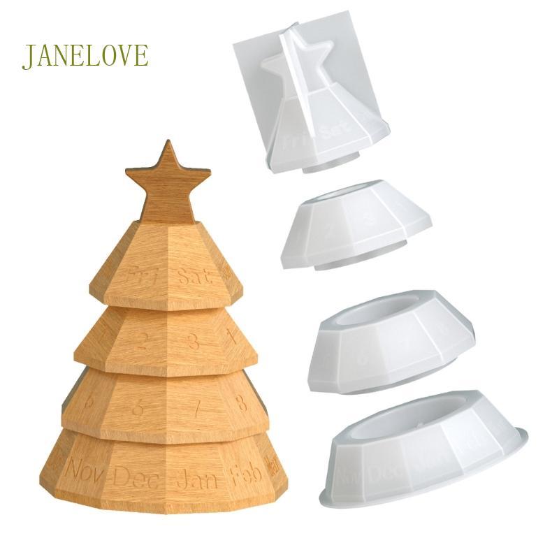 JLOVE Stackable Christmas Tree แม่พิมพ์ซิลิโคน multi-layer สำหรับทำเรซิ่นและบรรจุเครื่องประดับ Craft Kit