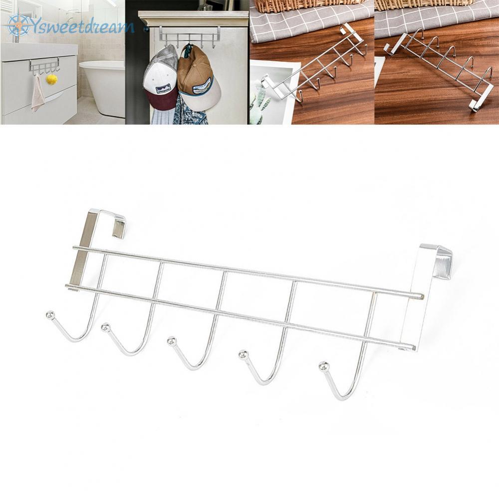 【SWTDRM】Hook rack 24.5 x 9 x 2.5 cm Over The Door Towel Parts Stainless Steel Clothes