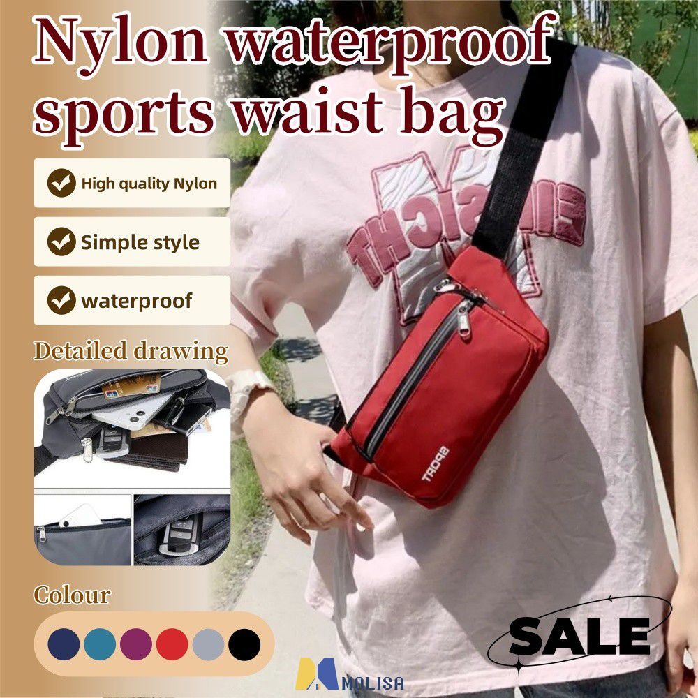 กระเป๋าคาดเอวแบบเฉียงสำหรับกิจกรรมกลางแจ้ง กระเป๋าใส่โทรศัพท์ กระเป๋าใส่ของแบบมีซิปหลายชั้น กระเป๋าใ