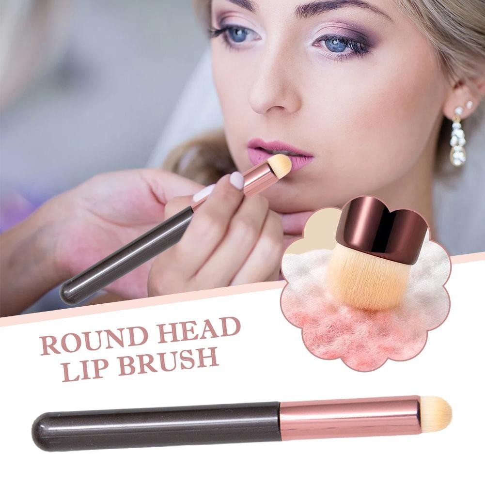 Professional Lip Brush Round Head Concealer แปรงแต่งหน้าแบบพกพาสําหรับผู้หญิง Lip Makeup Q9c2