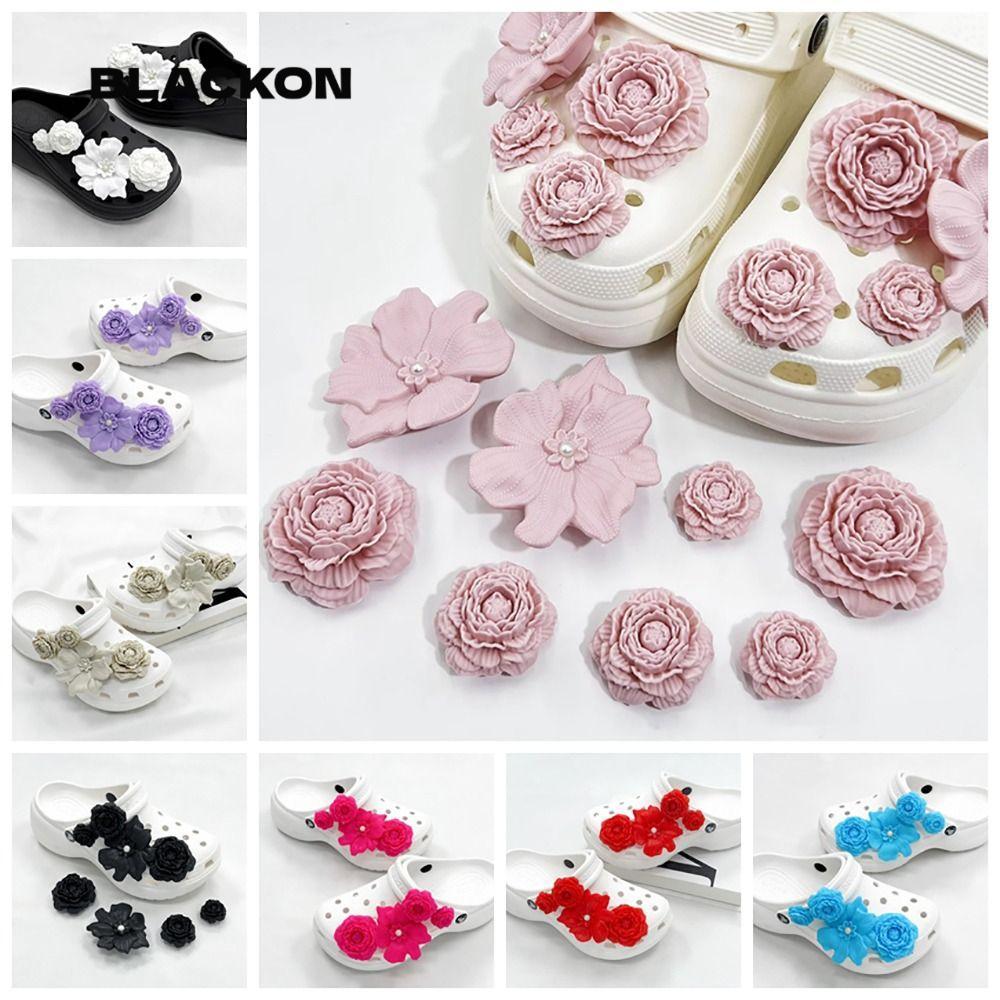 อุปกรณ์เสริม DIY สำหรับรองเท้าชายหาด 8 ชิ้น ออกแบบคล้องกระต่ายและดอกไม้ พร้อมถอดออกได้Ease>