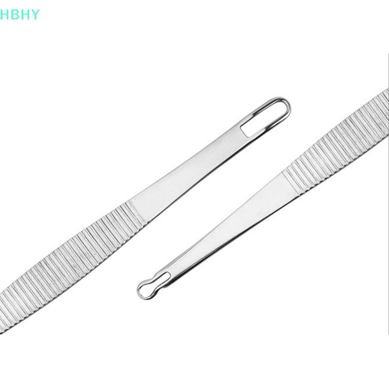 HB 1PC Double Headed Blackhead Remover ทําความสะอาดสิวสแตนเลส Blemish เข็ม Spot Extractor Skin Care เครื่องมือ HY