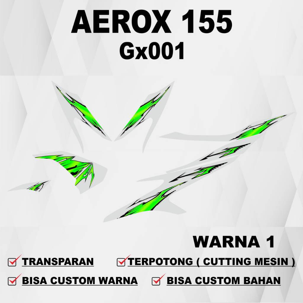 สติ๊กเกอร์ Aerox 155 Aerox 155 สติ๊กเกอร์ Striping สติ๊กเกอร์โฮโลแกรมโปร่งใส Aerox 155 GX 001