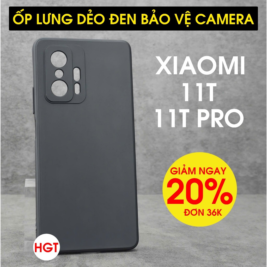 เคส Xiaomi 11 Lite / Xiaomi 11T / Xiaomi 11T Pro ป้องกันกล้องยืดหยุ่นสีดํา TPU คุณภาพสูง