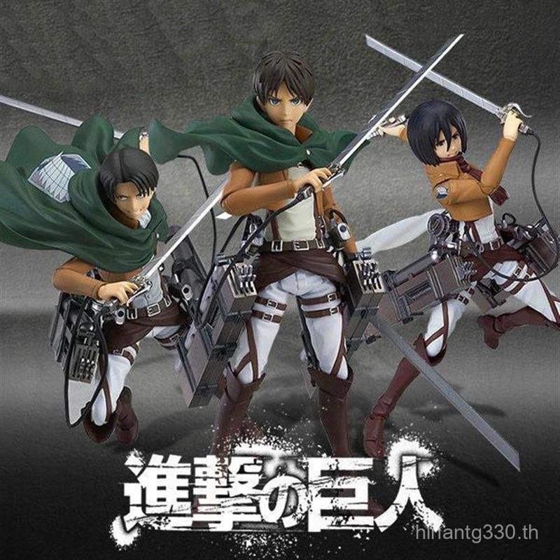 Bulk New Attack on Titan Figure Boy figma Captain Levi Allen Mikasa Joint Movable Figure เครื่องประด