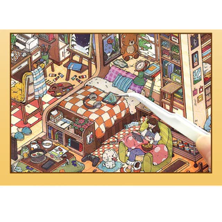 Idako [My Cabin Fiftth Bullet] 2.5D ภูมิทัศน์สติกเกอร์อาคารทําด้วยมือ diy ฉากห้องโดยสารสามมิติ SS729