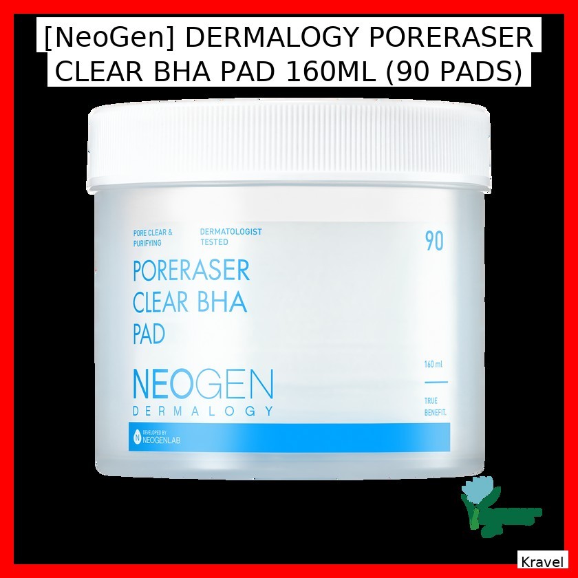 [NeoGen] DERMALOGY PORERASER CLEAR BHA PAD 160ML (90 PADS) / ขัดผิว, Clarify by Kravel