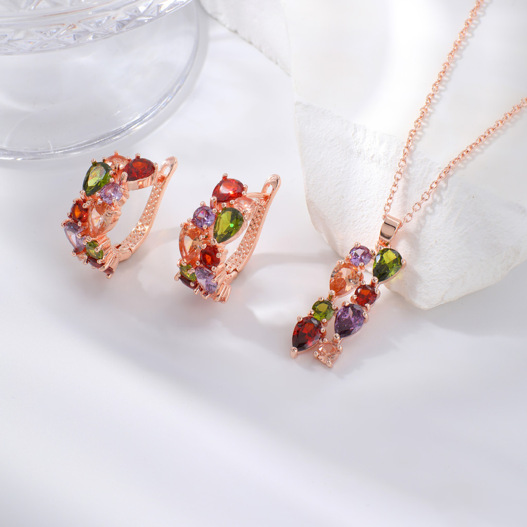 Kashi ชุดเครื่องประดับ Mona Lisa สีสันสดใส เหมาะสำหรับใส่ออกงานและใช้เป็นของขวัญ