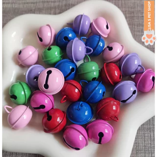 STOCK ปลอกคอสัตว์เลี้ยง กระดิ่งสีสันขนาด 18MM สำหรับทำ DIY พวงกุญแจ ของตกแต่งคริสต์มาส โลหะ กระดิ่งแมวและสุนัข