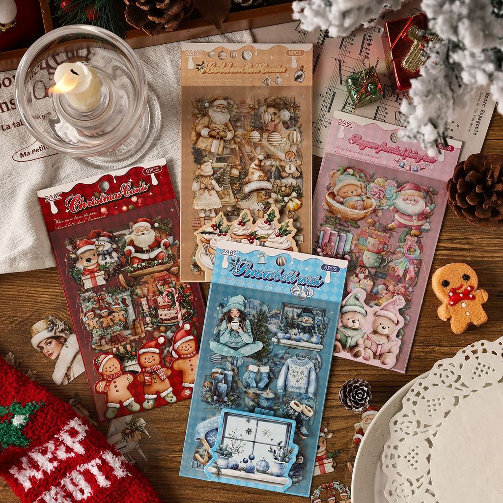 Snow Night Song สติ๊กเกอร์กันน้ําคู่มือสติ๊กเกอร์ Cross-Border Christmas Sticker Handbook Sticker Ha