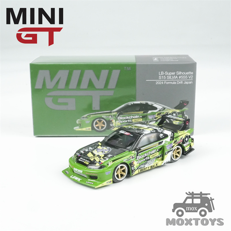 MINI GT 1:64 LB-Super Silhouette S15 SILVIA #555 V2 2024 Formula Drift Japan RHD รถโมเดลDiecast