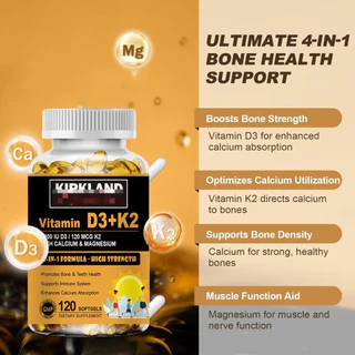 Vitamin D3 K2 with Calcium & Magnesium ช่วยเพิ่มการดูดซึมแคลเซียม ส่งเสริมสุขภาพกระดูกและหัวใจ