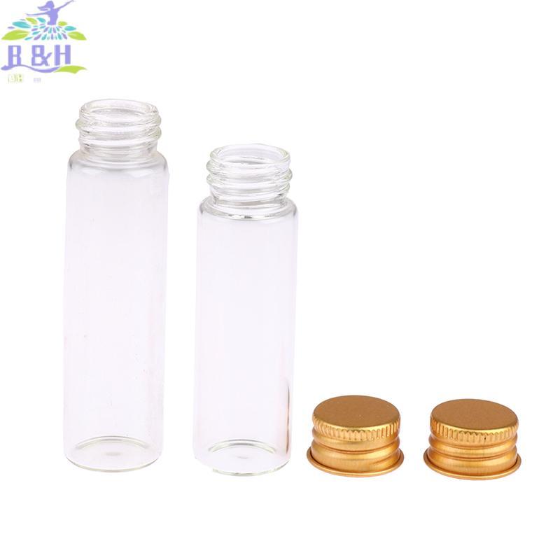 B&H Nov 10 ชิ้น 5/7/10/14/18/20ML ขวดแก้ว Tiny Glass Jar ขวดปิดผนึก ขวดที่ต้องการ {vn}