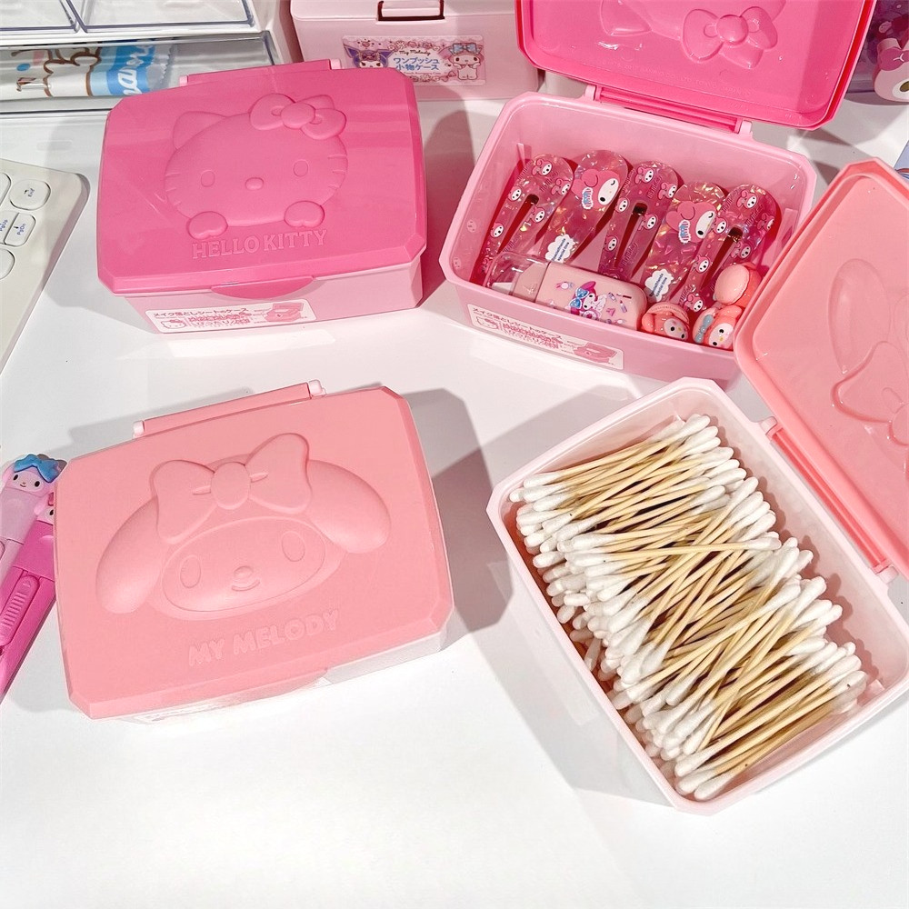 SANRIO กล่องเก็บของซานริโอพร้อมฝาปิด Melody HelloKitty Desktop Organizer Accessories Box - รูปที่ 3