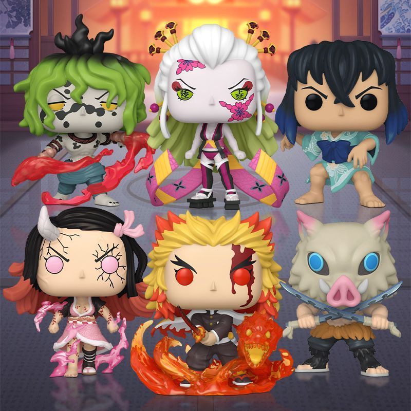 Funko/Funko Demon Slayer Linkage Mouth Flat Inosuke ของแท้รูปรุ่น Q อินเทรนด์เล่นตกแต่งสินค้าน่ารัก 