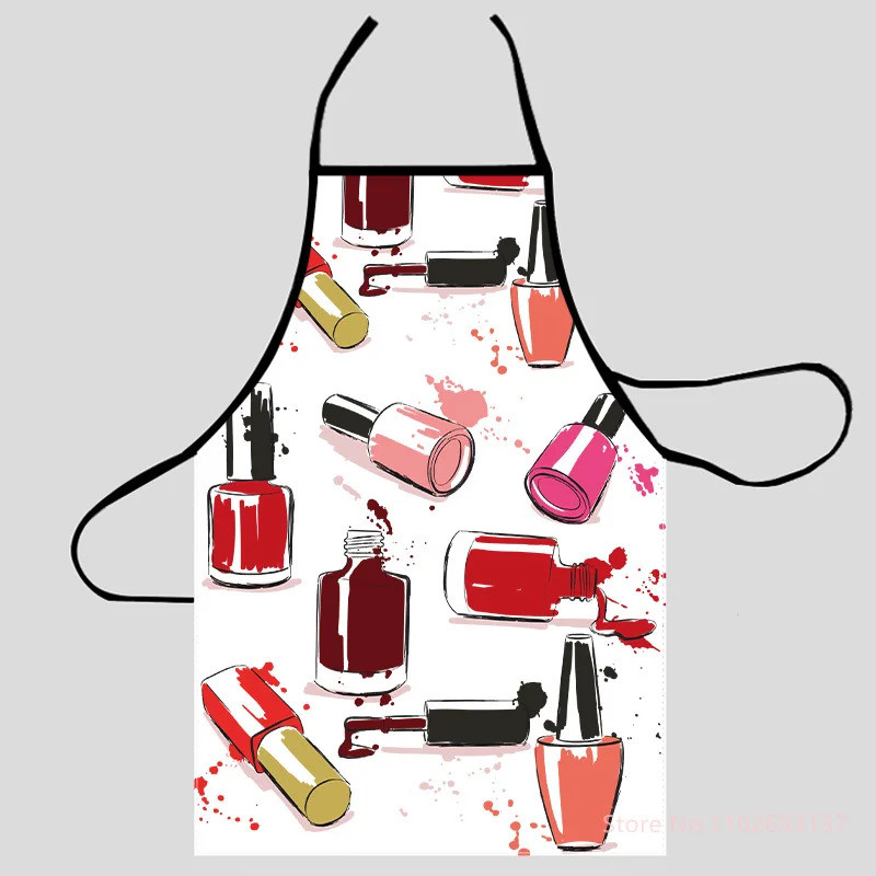 ลูกค้า Favorite Fashion Design Nail Polish Apron Store โลโก้สําหรับผู้หญิงของขวัญผ้า Oxford ทําความส
