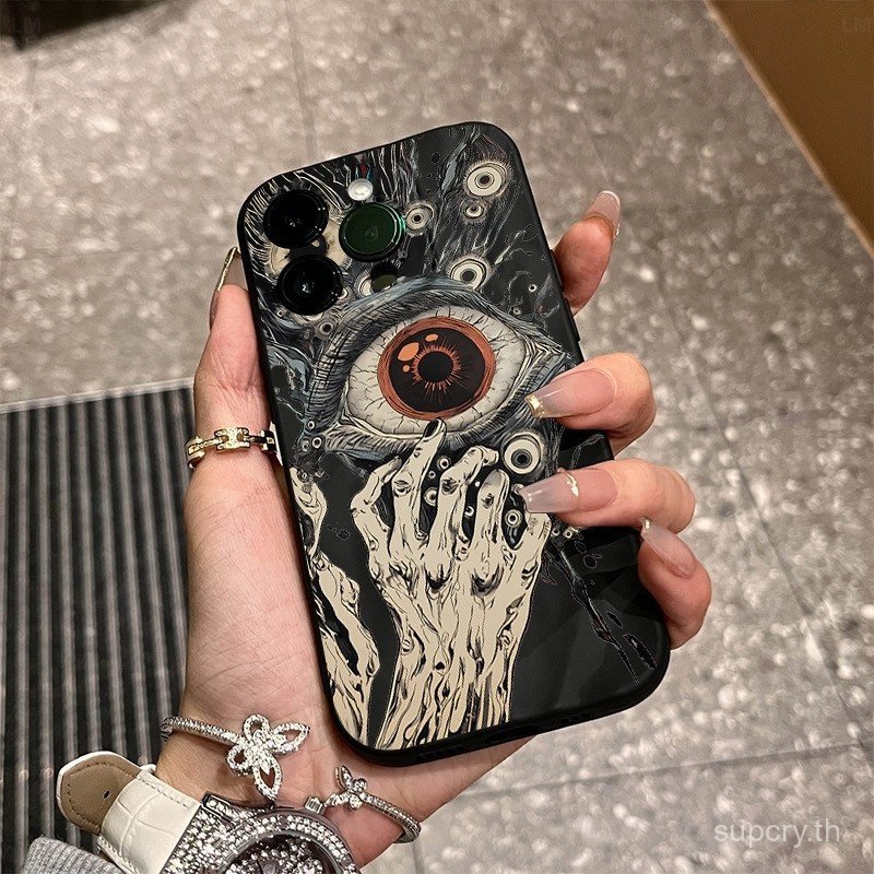 สยองขวัญปีศาจตาเย็นอินเทรนด์เคสโทรศัพท์จีบเหมาะสําหรับiPhone 13promax 11 12 13 14 pro max 15promax 16promax 17Promaxกันกระแทกป้องกันกรณี