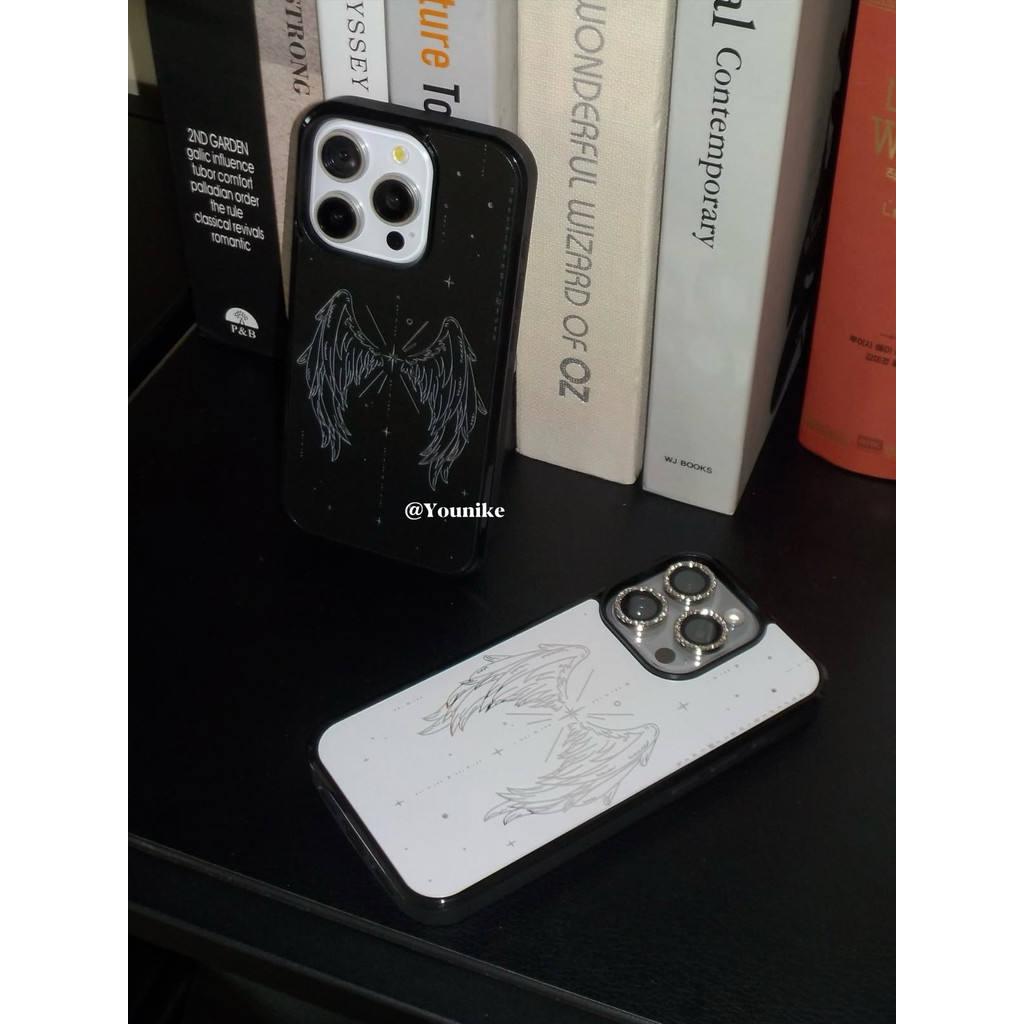 คนดัง Aidou Han Zhen สไตล์เดียวกัน Devil Angel Wings เหมาะสําหรับ iphone17pro/17promax เคสป้องกัน Apple 16 เคสโทรศัพท์ 16promax เคสป้องกัน 15 กันกระแทก 13/14 กรณี 11/12
