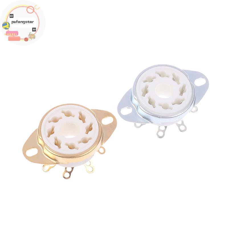 Pufangstar 1 PC 8Pin GZC8-Y-6 Octal ซ็อกเก็ตเซรามิควาล์วฐานแจ็คสําหรับ KT88/6550/EL34/6P6P/6V6/6N8P/