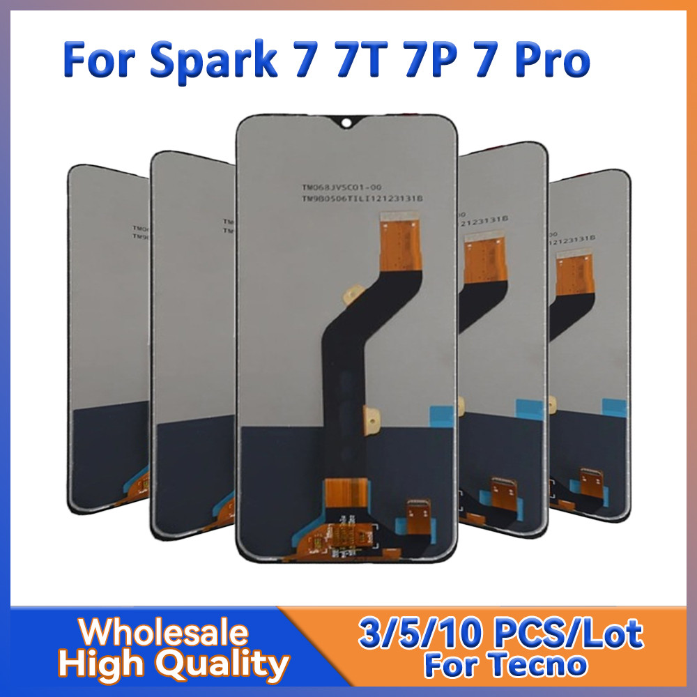 ขายส่ง 3/5/10 ชิ้น Lot สําหรับ Tecno Spark 7P 7T 7 Pro จอแสดงผล Lcd N พร้อม Touch Assembly KF7 KF7j 