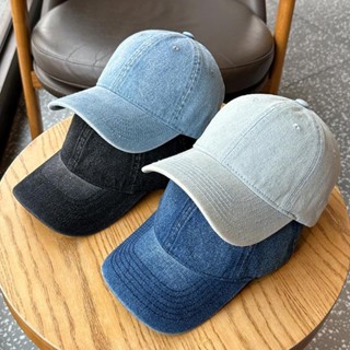 Halo studio พร้อมส่ง🔥 หมวกเบสบอลเดนิมเรโทรสไตล์ญี่ปุ่น สีพื้…