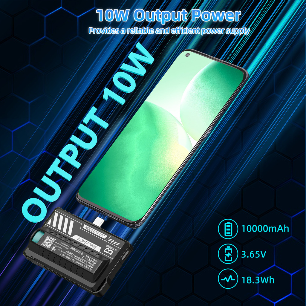 GOOJODOQ 5000mAh Power Bank Mecha Style Exterior Design Battery Replaceable Equipped with Type-C and LN Dual Interfaces รูปที่ 6