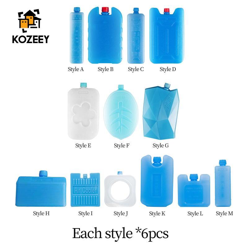 [KOZEEY] แผ่นทำความเย็นแช่ตู้เย็น 6 ชิ้น คงความเย็นนาน ทนทาน สำหรับการเดินทาง ครอบครัว และแคมปิง