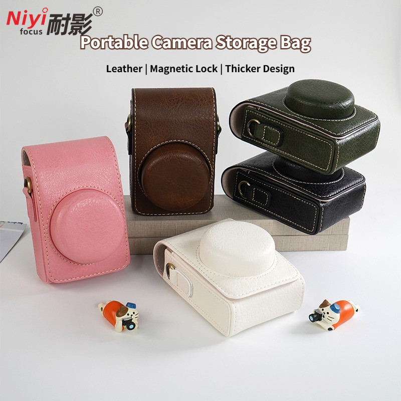 NIYI Buffalo หนังกระเป๋ากล้องสําหรับ Canon SX730 G7X Mark II Sony ZV-1II ZV1F ZV1 Lumix LX10 LX15 LX