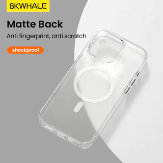 BKWHALE เคสแม่เหล็กใสด้านสําหรับ iPhone 17 16 15 14 13 Pro Max iPhone17 Air iP16 Plus เคสแข็งฝาหลังใส