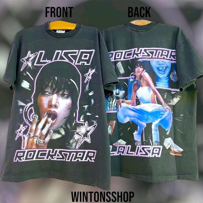 เสื้อยืด Lisa Rockstar V.3 ดวงดาว ผ้าเฟด