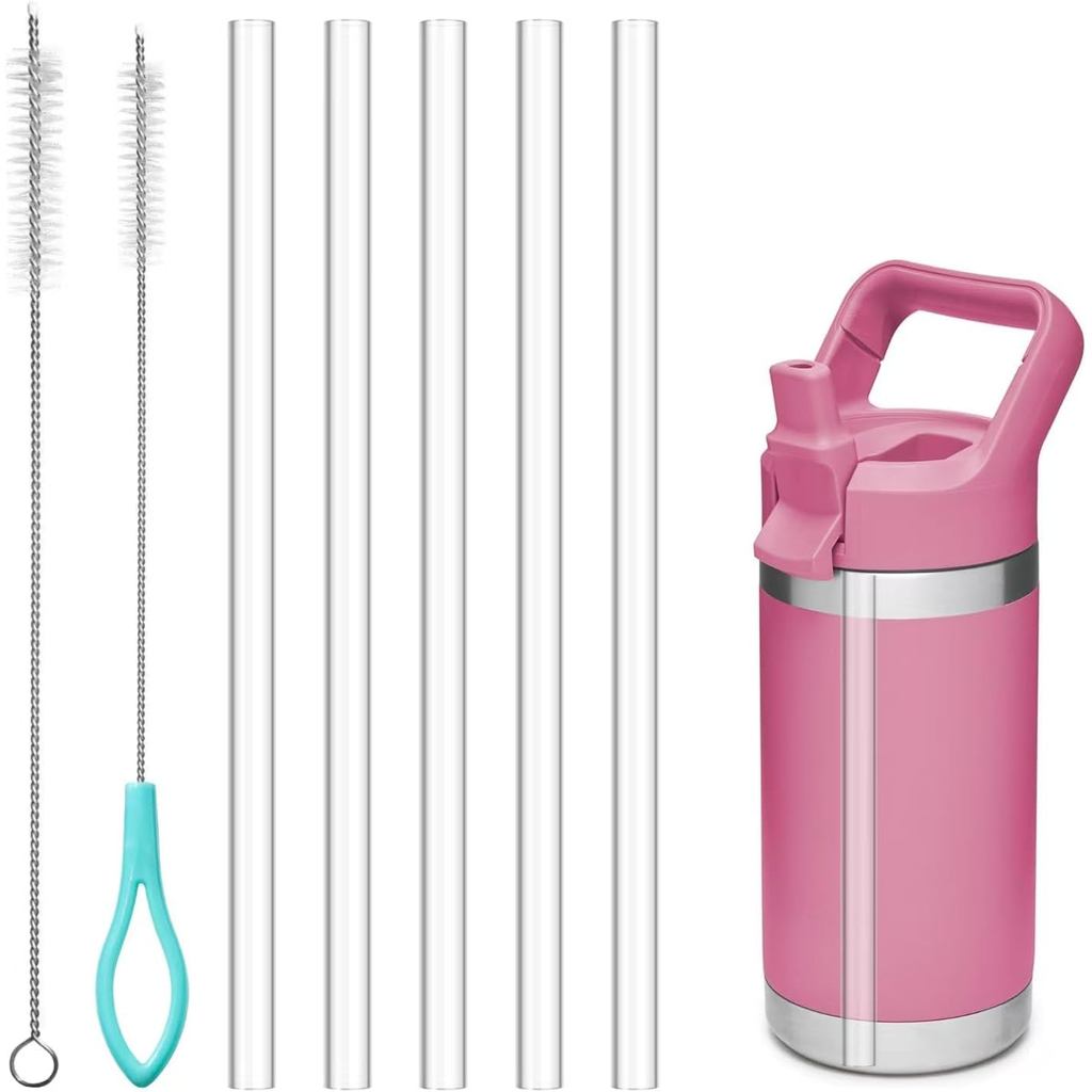 หลอดสําหรับขวด Yeti Rambler หลอดทดแทน 5 ชิ้นสําหรับ YETI Rambler 12 oz, 18oz, 26oz, 36oz, ขวดฉนวน 64