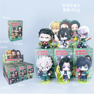 6 ชิ้น/กล่อง Demon Slayer อะนิเมะรูป Sanemi Yoriichi Tanjirou คอสเพลย์ตุ๊กตาของเล่นสําหรับของขวัญเด็กคอลเลกชันเครื่องประดับรถบ้านเค้กตกแต่งตกแต่ง Gacha