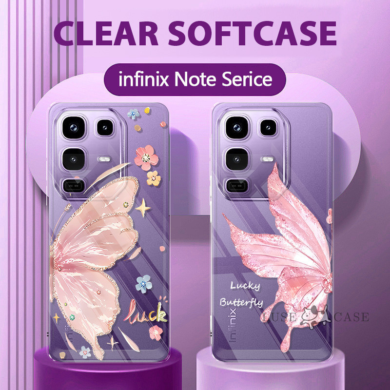 HP Premium Butterfly Girls ปลอกล่าสุด Infinix Note 50 Pro 5G 40 4G 30 40 Pro Plus 5G Tk เคสโทรศัพท์น