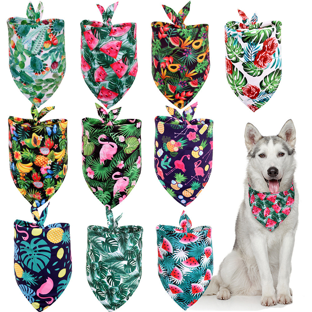 Tropical Wind Fruit Pet Drool Towel สําหรับสุนัข