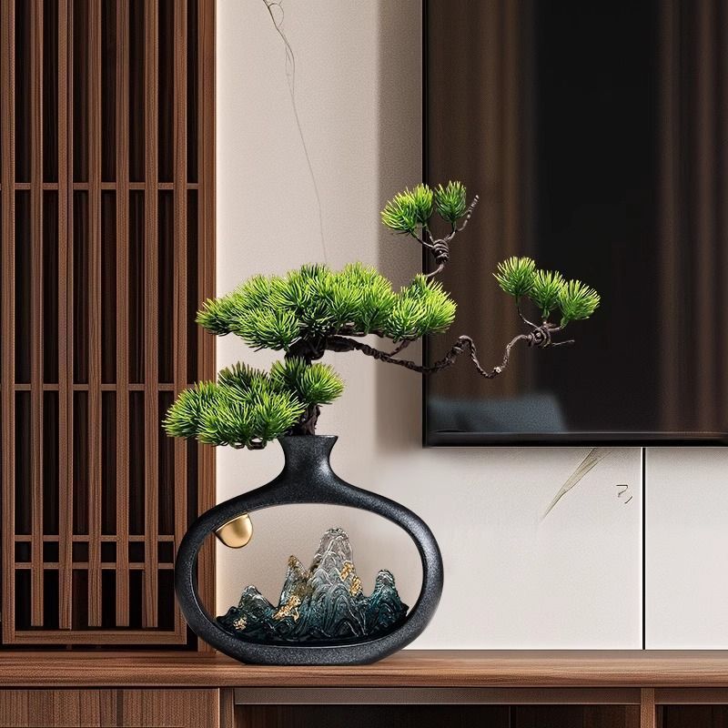 แจกันสไตล์จีนโบราณ สำหรับตกแต่งห้องนั่งเล่นและสำนักงาน พิธีขึ้นบ้านใหม่ของขวัญ - รูปที่ 5