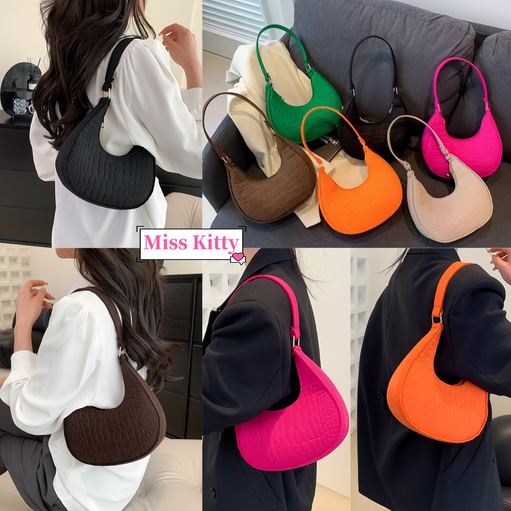 🎀Miss Kitty กระเป๋าสะพายผู้หญิง สีทึบสบายๆ หลายสีให้เลือก