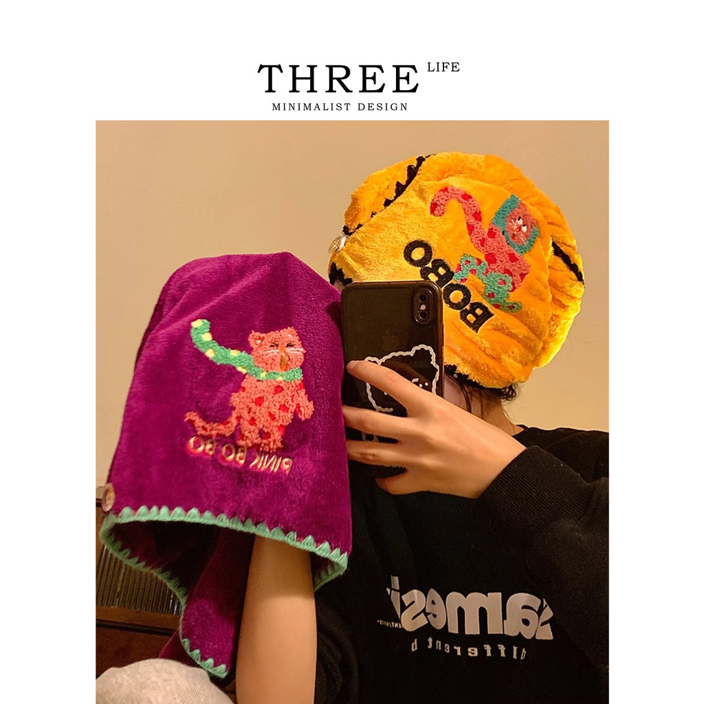 Tlife · Bobo · หมวกคลุมผมแห้งน่ารักหญิงซุปเปอร์ดูดซับผ้าขนหนูผมแห้งแห้งเร็ว | โบ โบ โบ