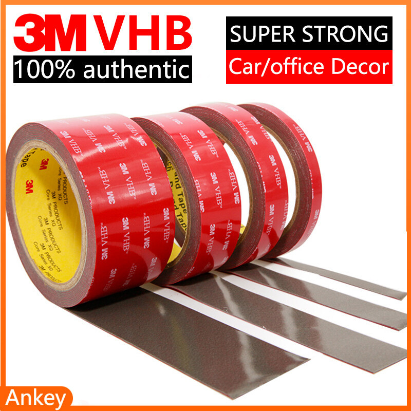 3 เมตร VHB เทปสองด้าน Super Strong อุณหภูมิสูง Heavy Duty ติดตั้งกาวสองหน้าอะคริลิคเทปโฟมสําหรับรถยนต์/ตกแต่งบ้าน