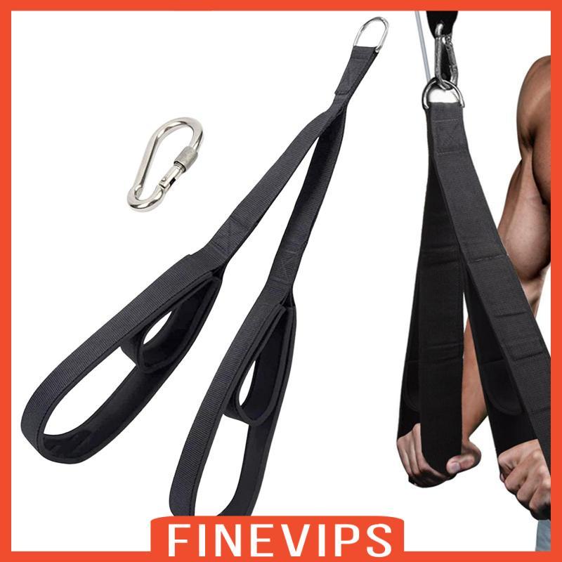 [Finevips] Tricep Strap Pulley System ออกกําลังกาย Ab Crunch Strap สําหรับยิมดึงเครื่องเพาะกายดึงลงส