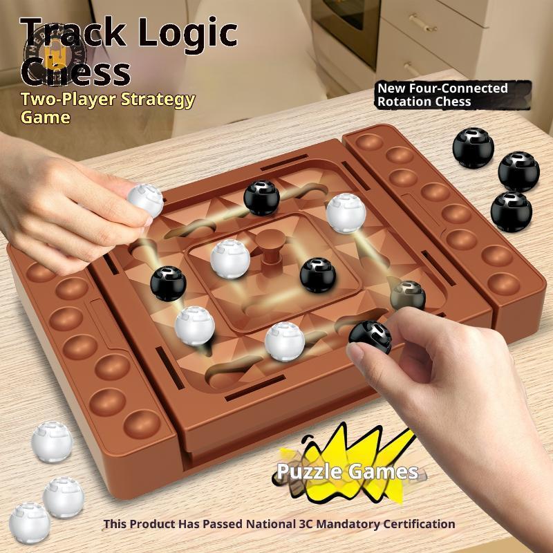 {TB & Bag} 1 Set Montessori Tracking Chess Game Interactive Touch Flip Black White Chess Parent-Chil