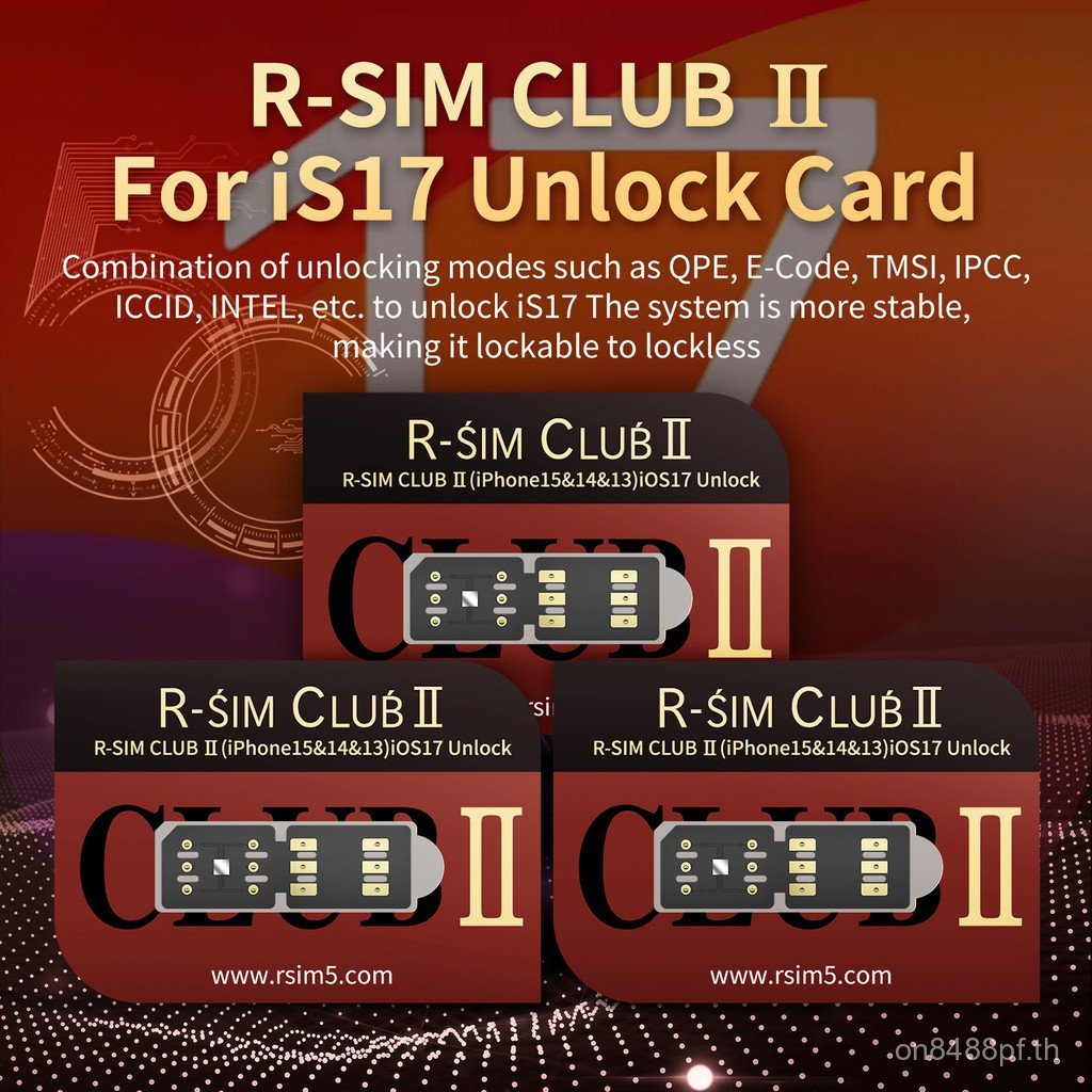 สติกเกอร์การ์ดปลดล็อคสไตล์ใหม่ RSIMCLUB2ios17 ปลดล็อคระบบ เหมาะสําหรับ iphone6-15promax การ์ดคู่