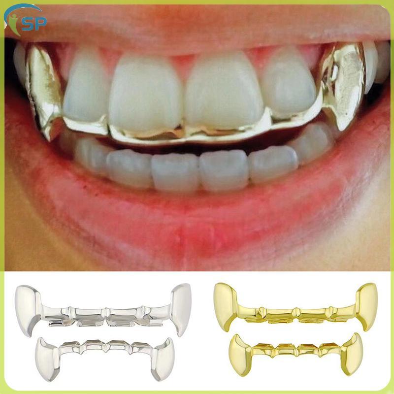 # แฟชั่น TH # 1/2PCS Gold-Plated Tiger Tooth Hip-Hop สําหรับผู้ชายและผู้หญิงเหมาะสําหรับ Vampire Fan