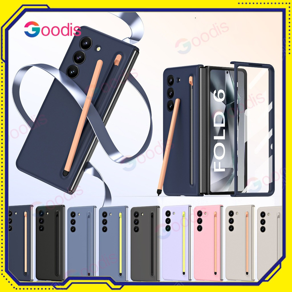 เคสสําหรับ Samsung Galaxy Z Fold 5 6 7 4 3 5G ฝาครอบป้องกันกระจกหน้าจอแบบรวมทุกอย่างพร้อมช่องเสียบปากกา