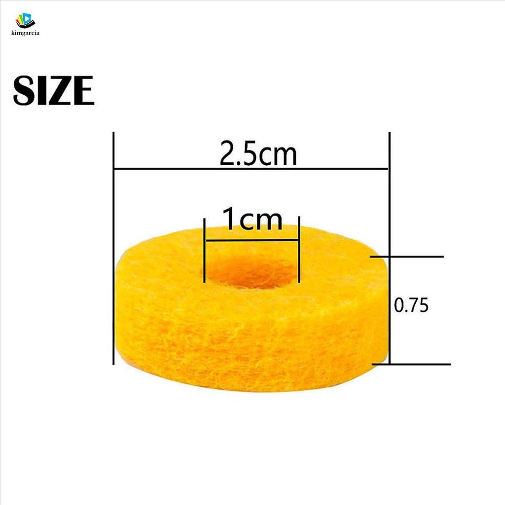 kimgarcia 20 ชิ้น Cymbal Stand Felt เครื่องซักผ้า Pad เปลี่ยนรอบนุ่มสําหรับชุดกลอง Cymbals (สีสุ่ม)